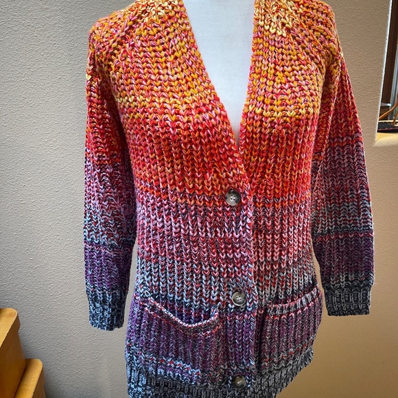 NEW! 525 America Born in Brklyn Rainbow Marled Cardigan Sweater Size XS NWT! - Picture 6 of 16